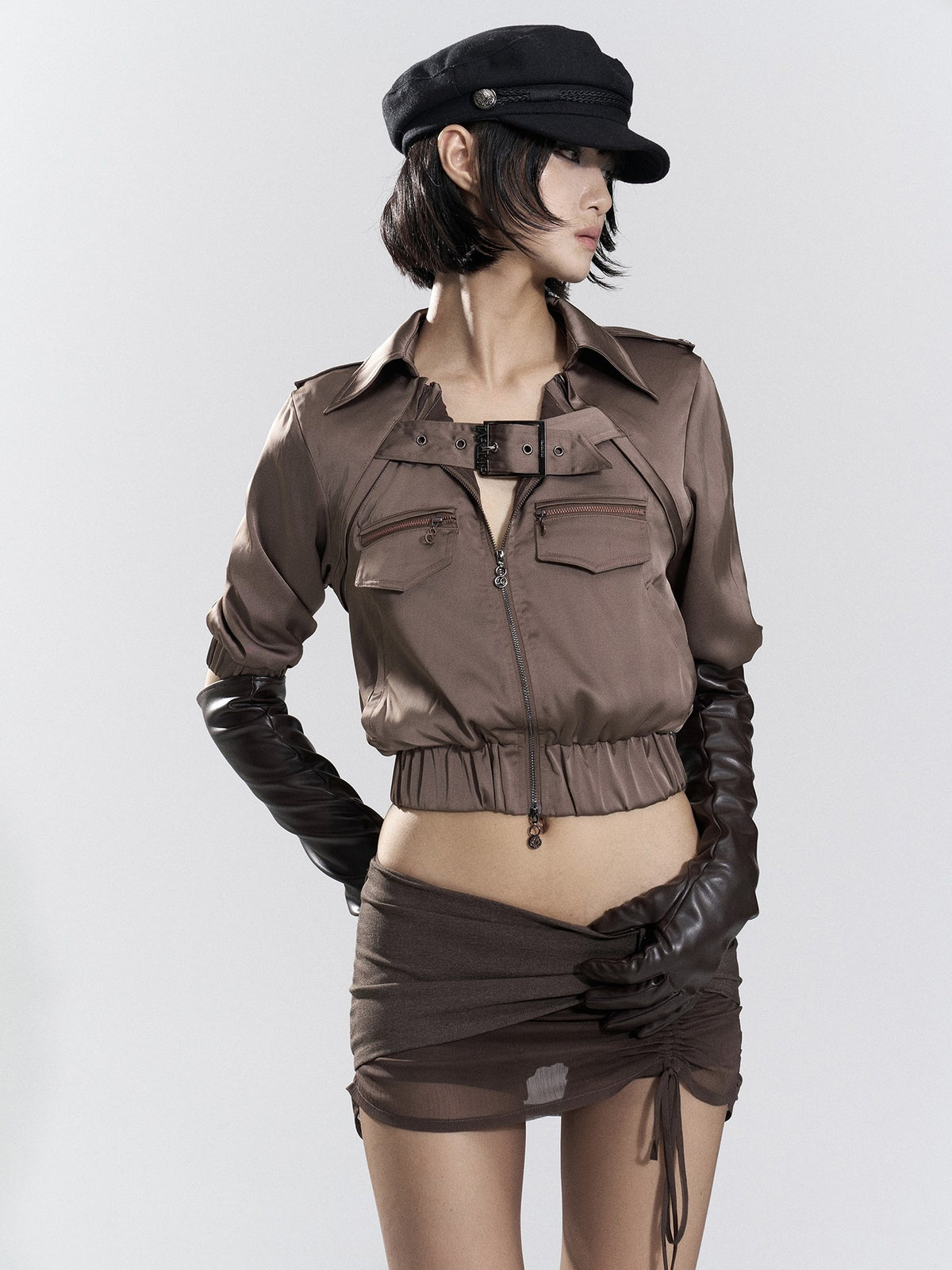 Flowers_birds_Market_Shiny_Satin_Print_Detachable_Placket_Women&