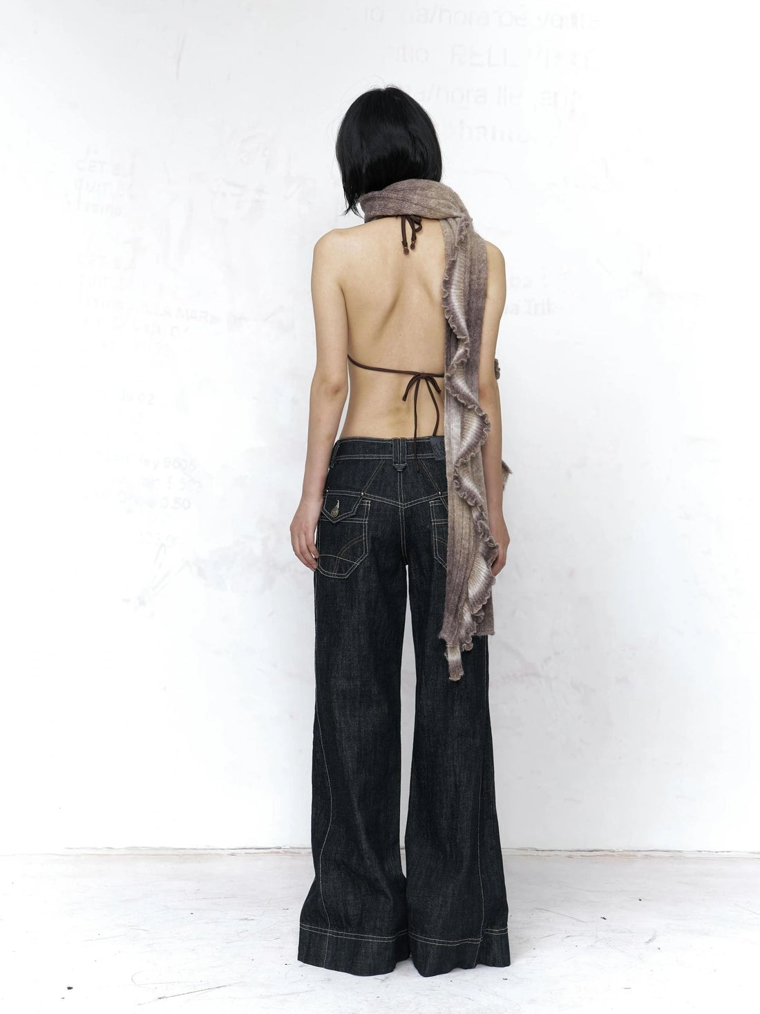 Flowers birds Market Soft Knitted Yarn Gradient Color Ethnic Rectangular For Women Accessory Scarf