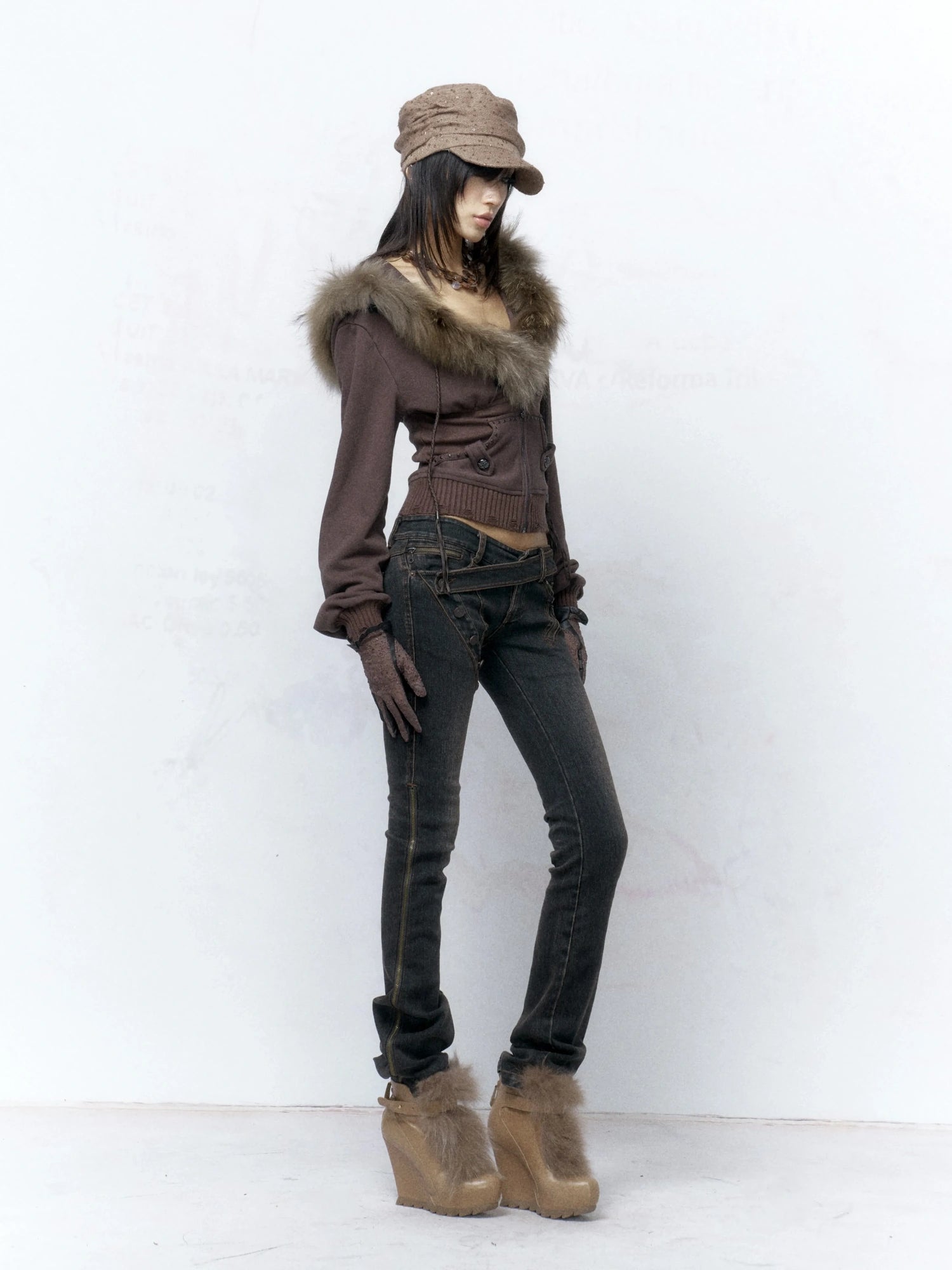 Flowers birds Market Solid Color Cotton Slim Fit Cropped Zip Up Hoodie For Women Hoodeis