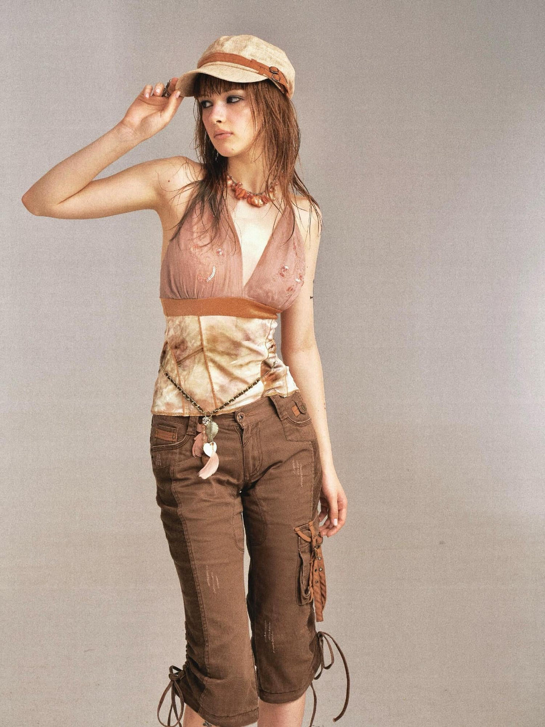 Flowers birds Market Velvet Floral Embroidered Beaded Slinky Summer Camisole Top