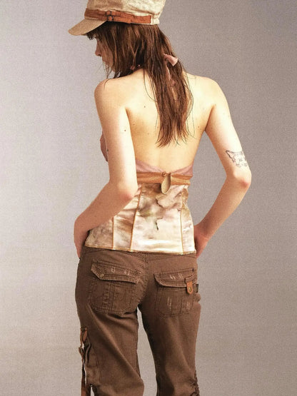 Velvet  Embroidered Beaded Slinky Summer Camisole Top