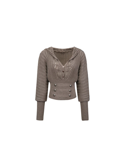 Flowers_birds_Market_Vintage_Pointelle_Hooded_Batwing_Sleeve_Women&