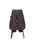 Flowers birds Market Vintage Tie Waist Lantern Leg Womens Smoky Purple Natural Waist Capri Pants