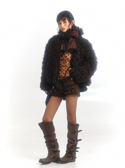 Warm Wool Blend Coat With Free Scarf