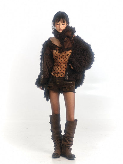 Warm Wool Blend Coat With Free Scarf