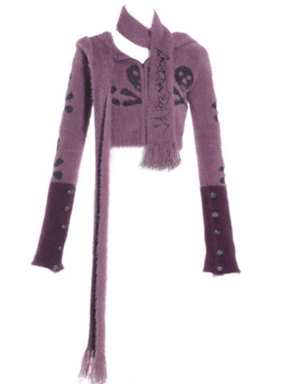 Flowers birds Market Y2K Floral Skull Print Faux Shearling Moto Jacket
