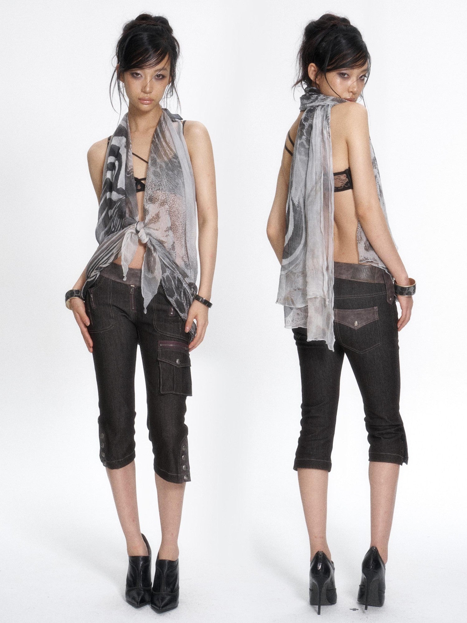 Flowers birds Market Zebra Print Scarf Neck Wrap Printed Women&