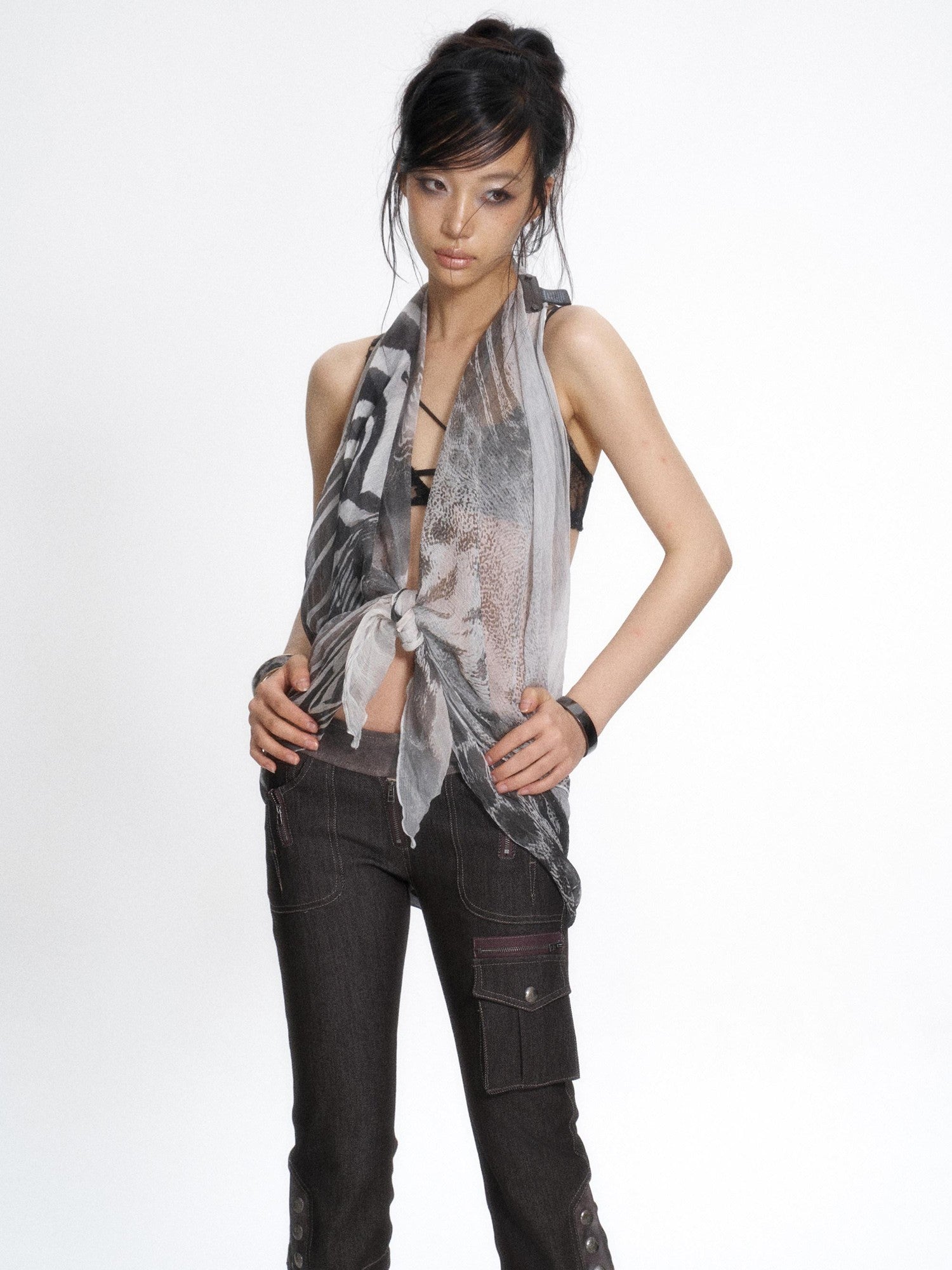 Flowers birds Market Zebra Print Scarf Neck Wrap Printed Women&