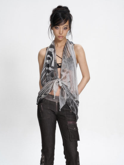 Flowers birds Market Zebra Print Scarf Neck Wrap Printed Women&