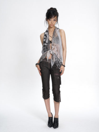 Flowers birds Market Zebra Print Scarf Neck Wrap Printed Women&