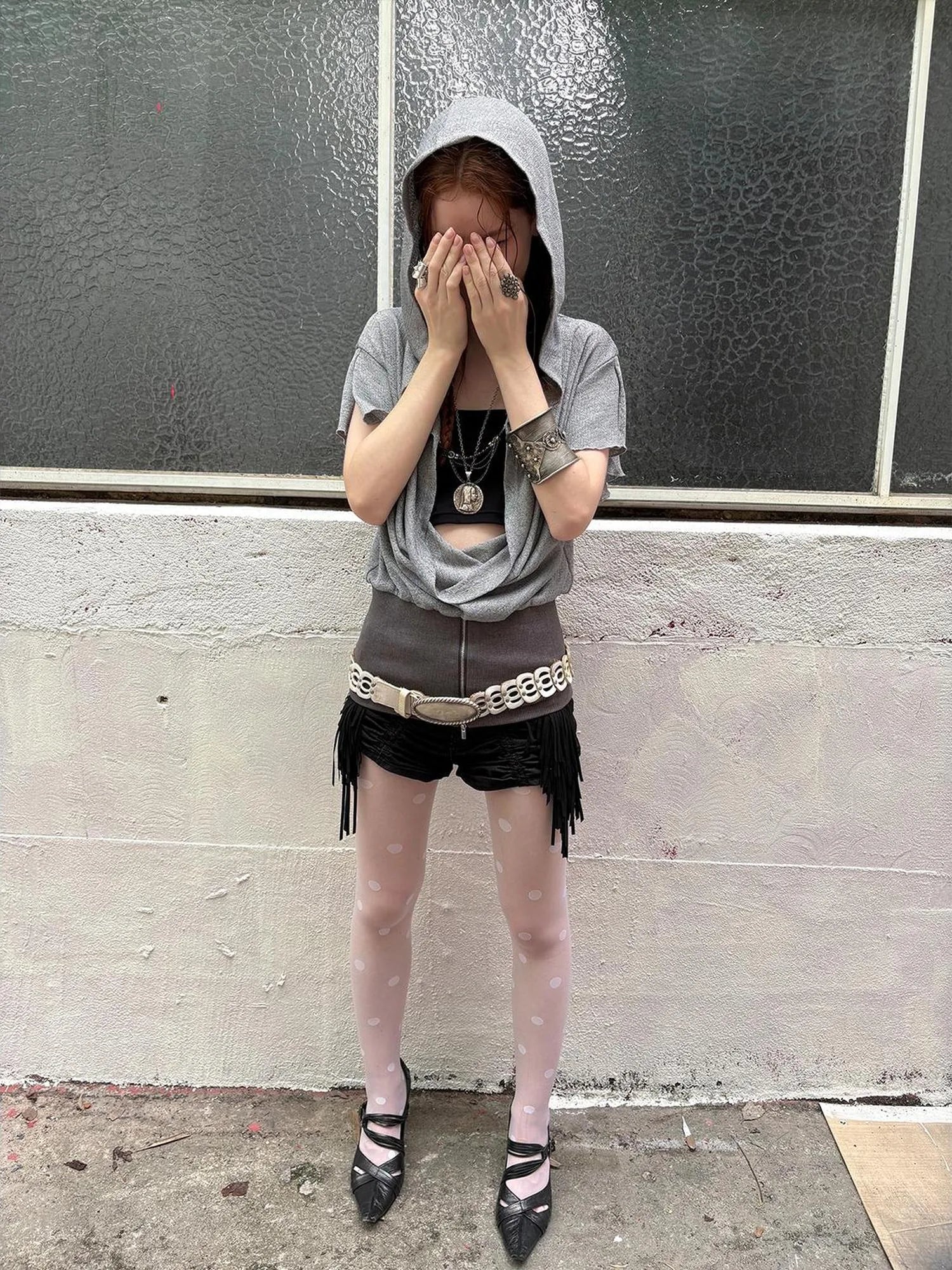 Flowy Fringe Low-Rise Shorts With Detachable Ruffles Shorts