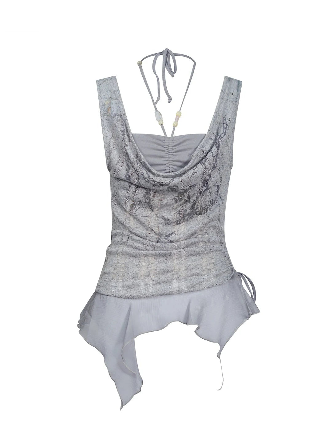 Seafoam Lace Shell Beaded Swing Top