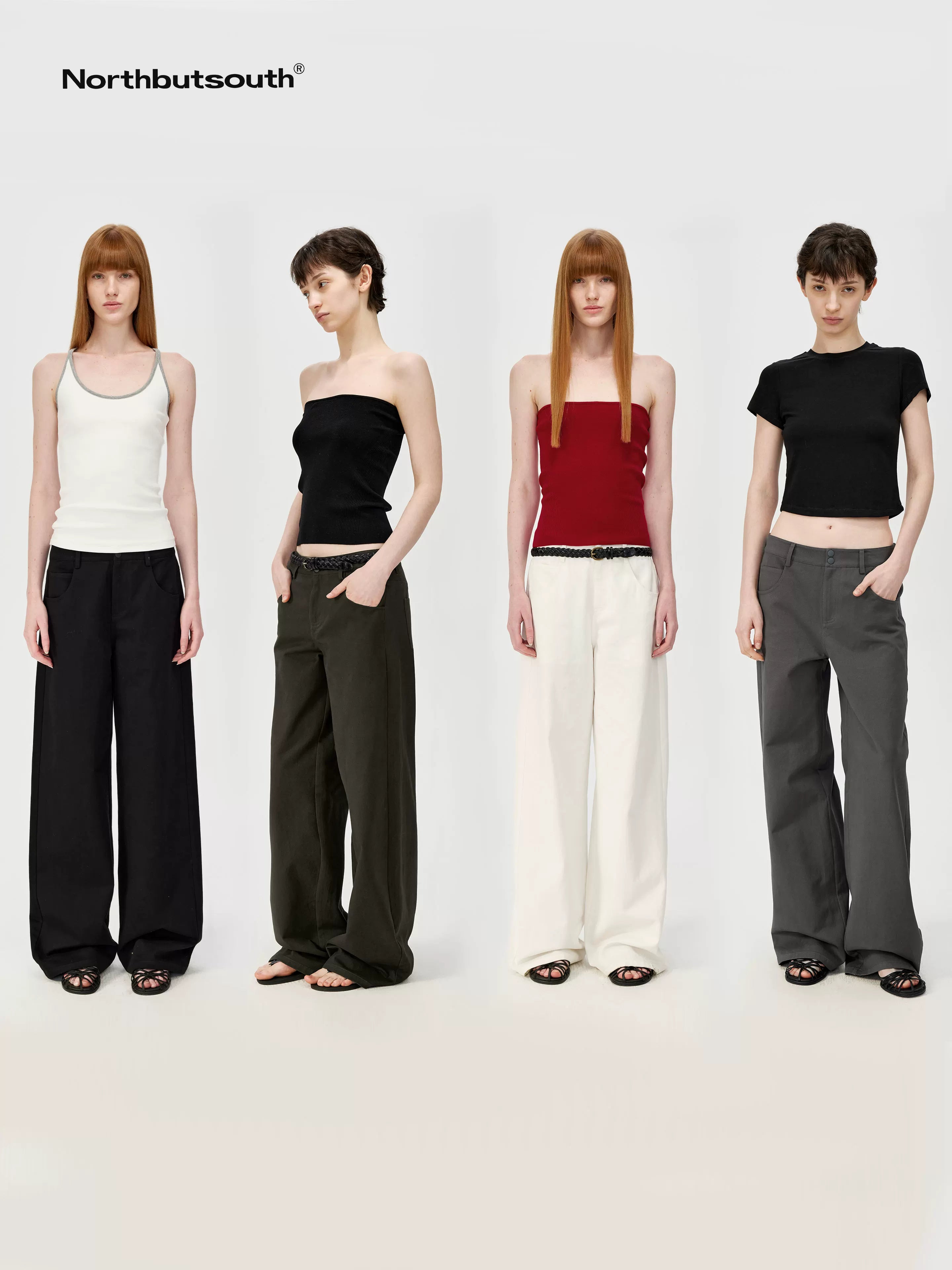 Four Color Classic Casual Low Waist Straight Leg Lightweight Pants