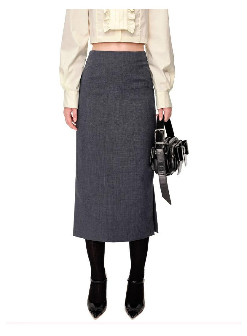 French-Inspired Side-Slit Pencil Skirt for Women