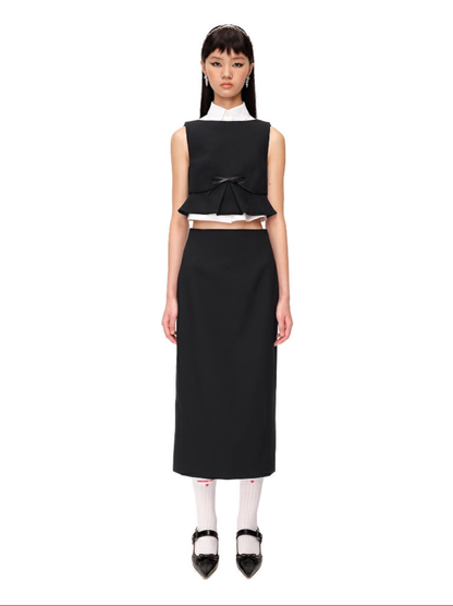 French-Inspired Side-Slit Pencil Skirt for Women