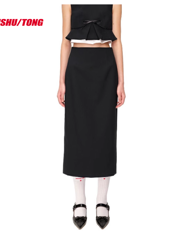 French-Inspired Side-Slit Pencil Skirt for Women