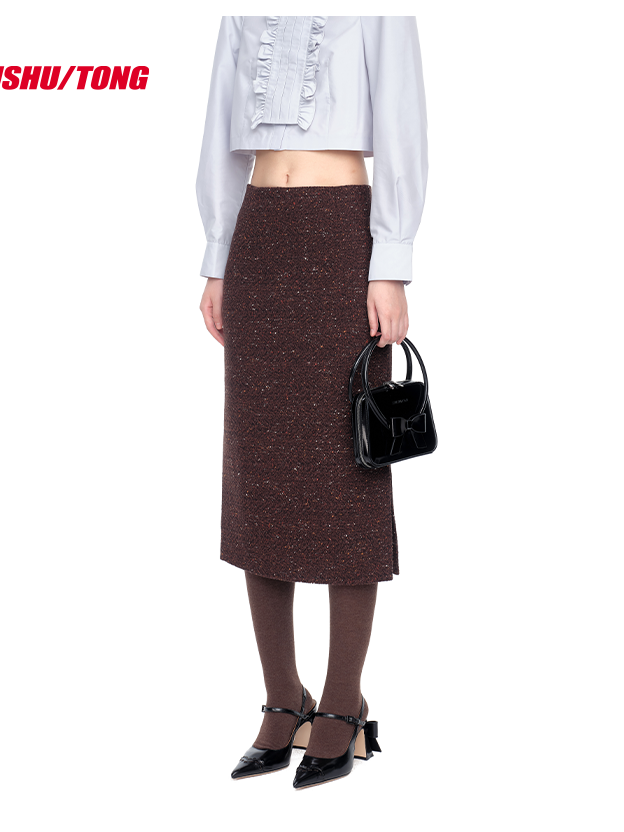 French-Inspired Side-Slit Pencil Skirt for Women