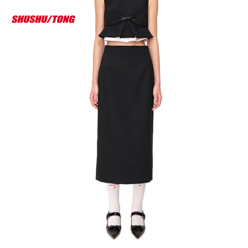 French-Inspired Side-Slit Pencil Skirt for Women