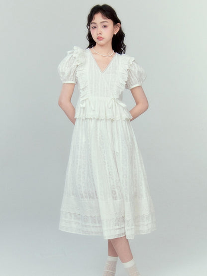 DIDDI MODA French Floral Lace Princess Dress