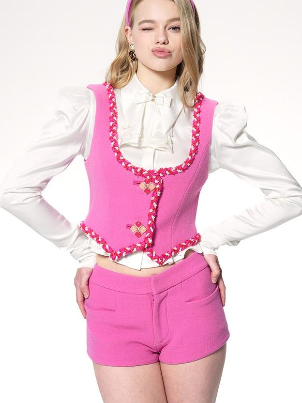 French Modern Poetry Set Detachable Bow Retro Blouse Women