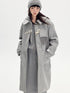 DIDDI MODA Fringed Horn Toggle Long Wool Coat