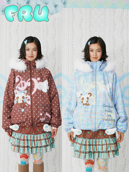 Frufru Gulu Angel Dessert Original Cartoon Print Hooded Loose Women&