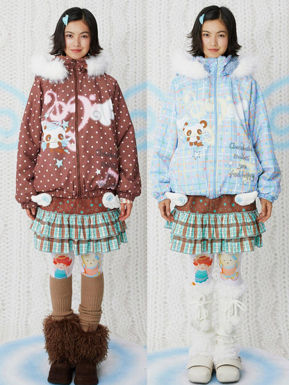 Frufru Gulu Angel Dessert Original Cartoon Print Hooded Loose Women&