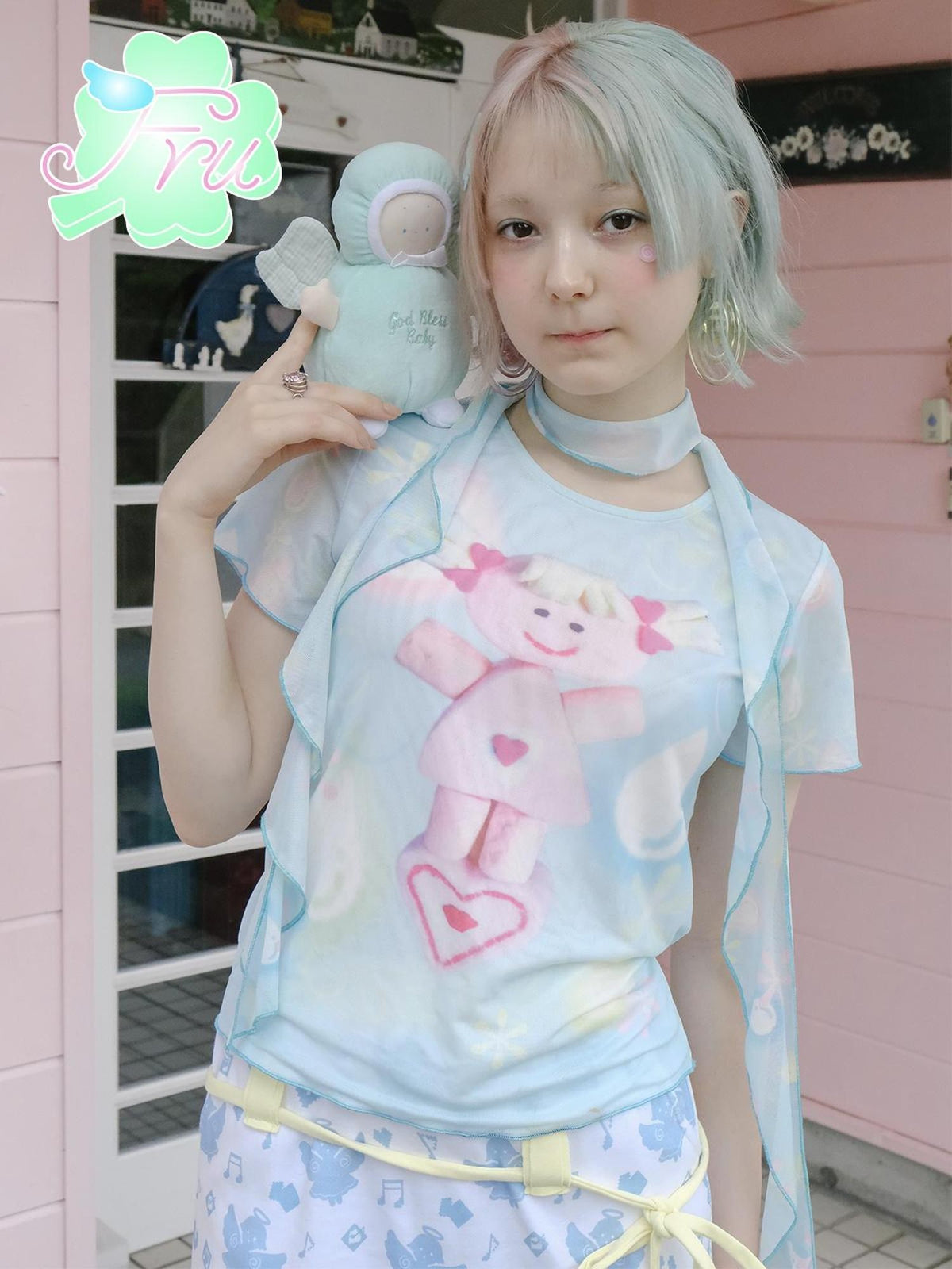 Frufru Gulu Blue Cotton Candy Print Women&