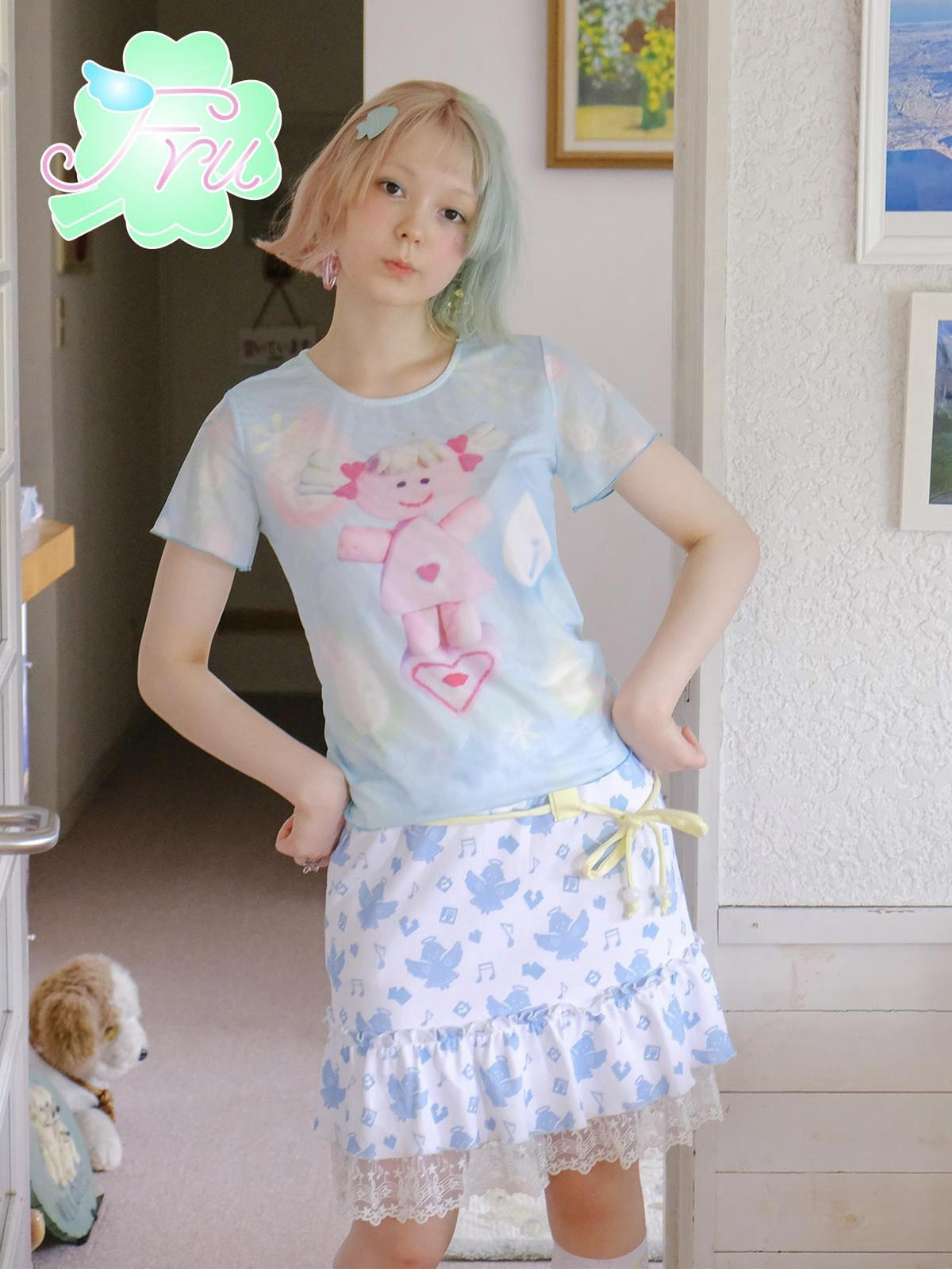 Frufru Gulu Blue Cotton Candy Print Women&