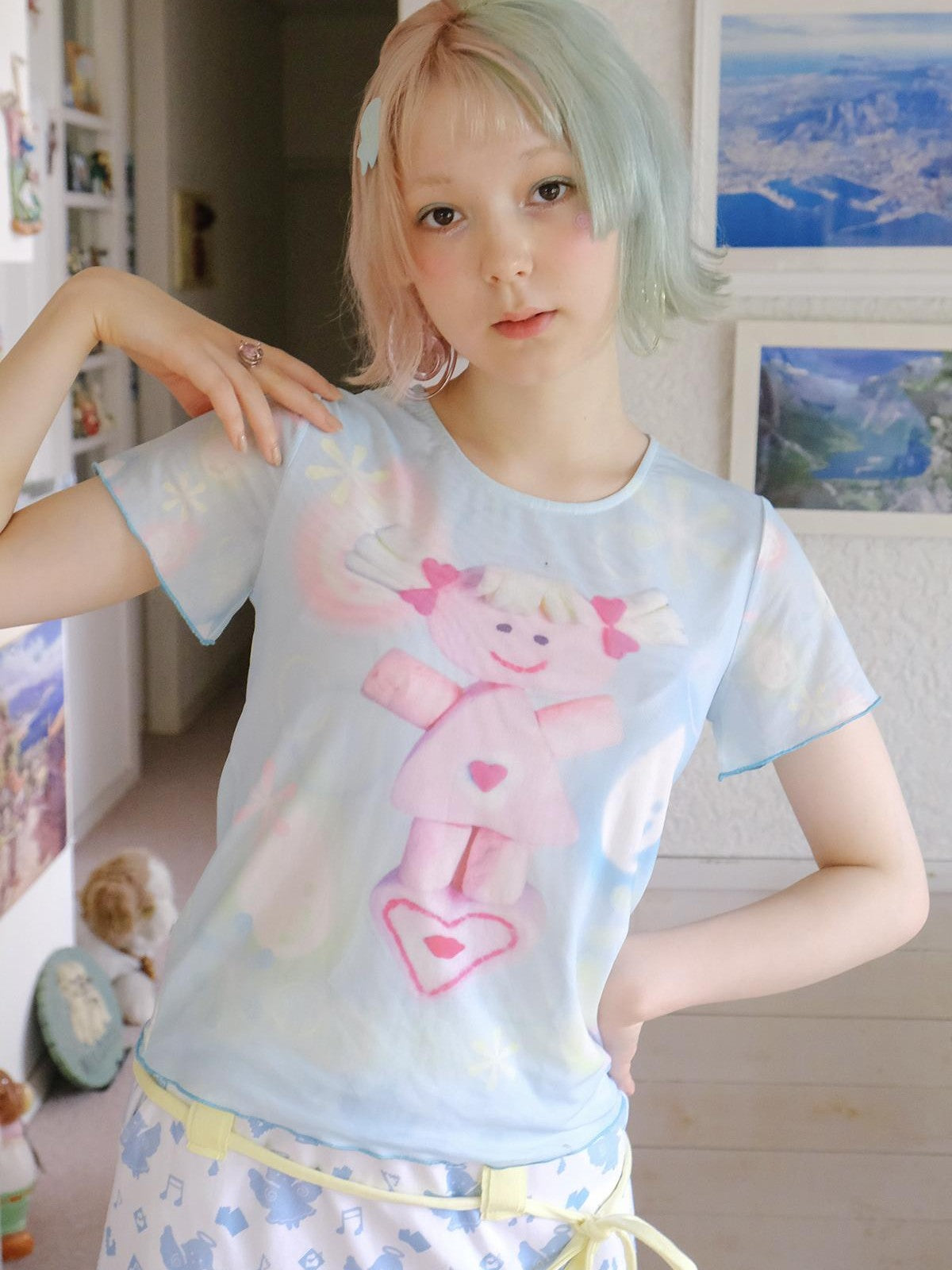 Frufru Gulu Blue Cotton Candy Print Women&