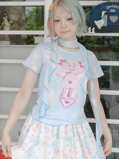 Frufru Gulu Blue Cotton Candy Print Women&