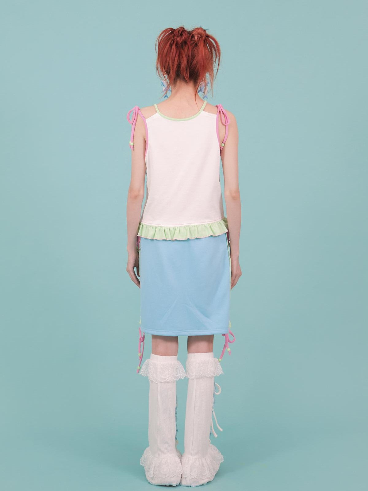 Blue Dolphin Cartoon Print Embroidered Women&