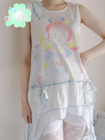 Frufru Gulu Candy Angel Print Sleeveless Women&