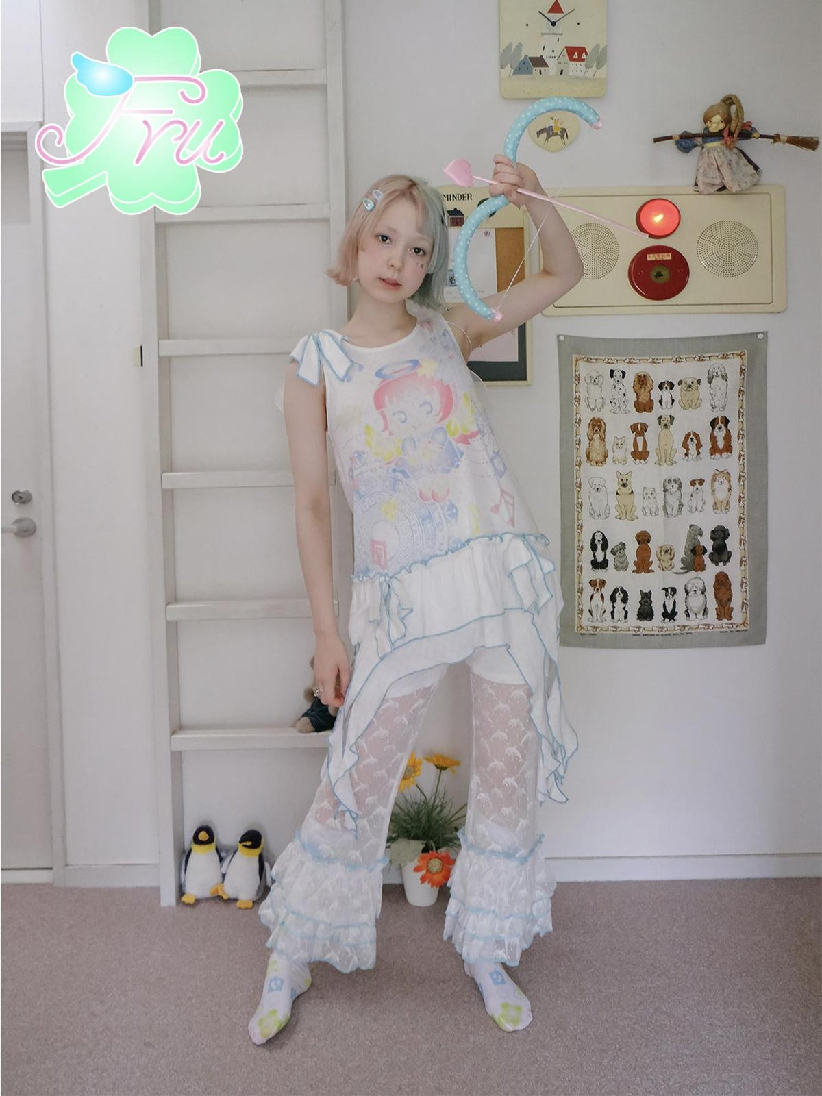 Frufru Gulu Candy Angel Print Sleeveless Women&