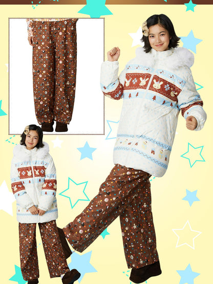Frufru Gulu Candy Print Brown Corduroy Women&