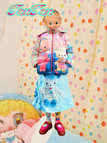 Frufru Gulu Colorful Cartoon Print Mid Length Women&