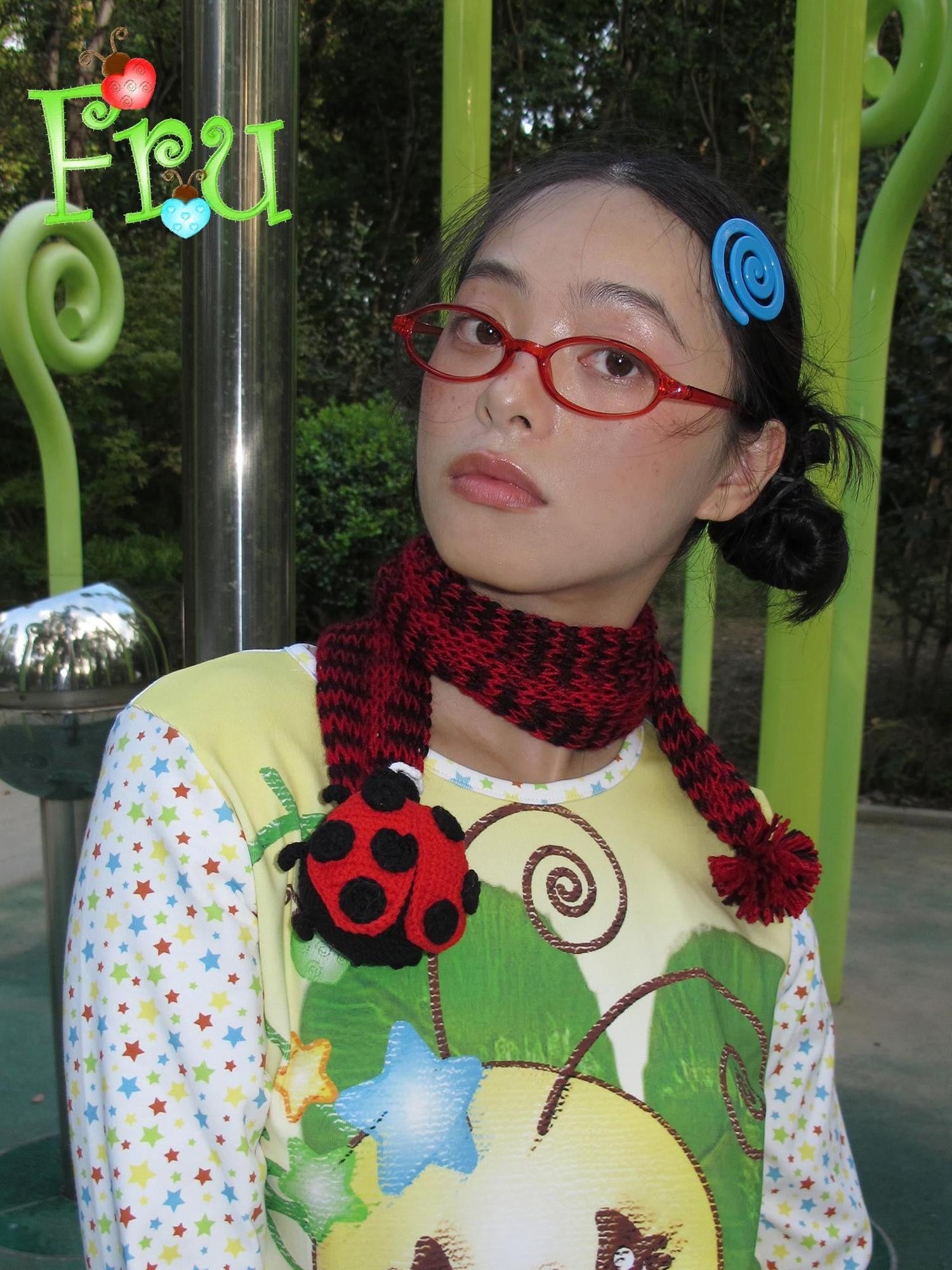 Frufru Gulu Cute Handmade Knit Beetle Animal Motif Rectangular Women&