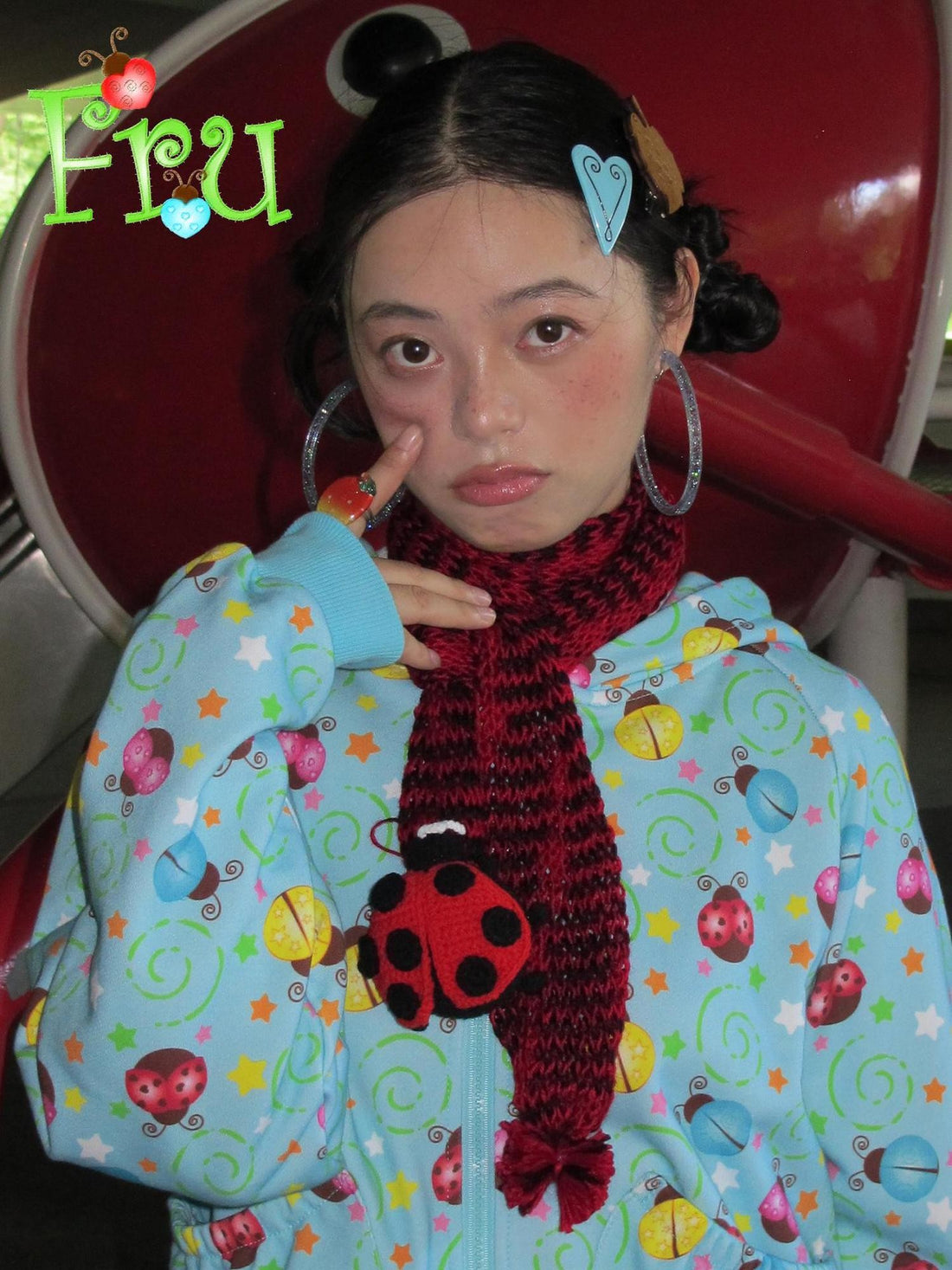Frufru Gulu Cute Handmade Knit Beetle Animal Motif Rectangular Women&
