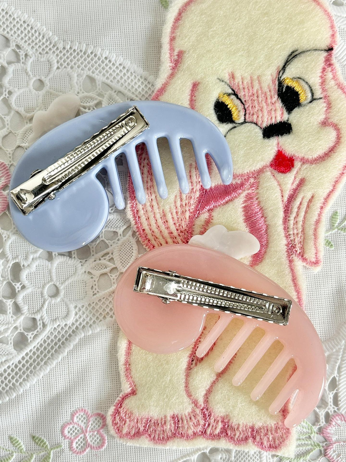 Frufru Gulu Cute Pink Blue Comb Design Women&