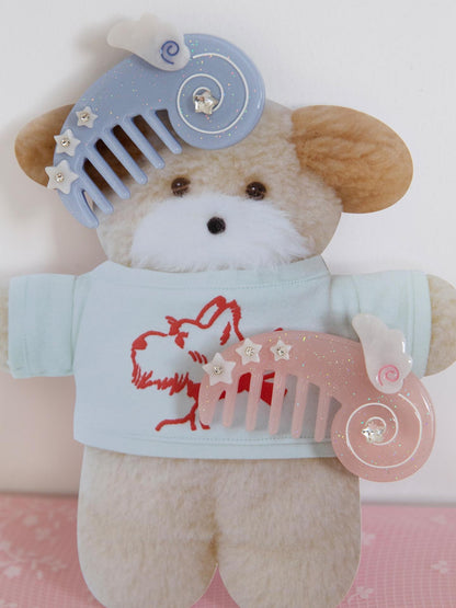 Frufru Gulu Cute Pink Blue Comb Design Women&
