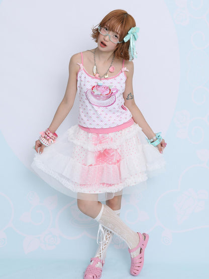 Frufru Gulu Double Layer Print Tulle Cake Women&