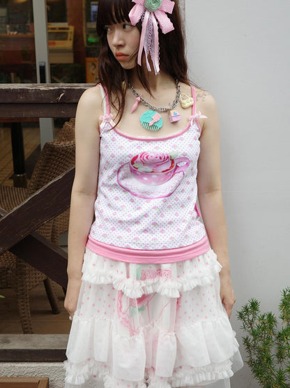 Frufru Gulu Double Layer Print Tulle Cake Women&