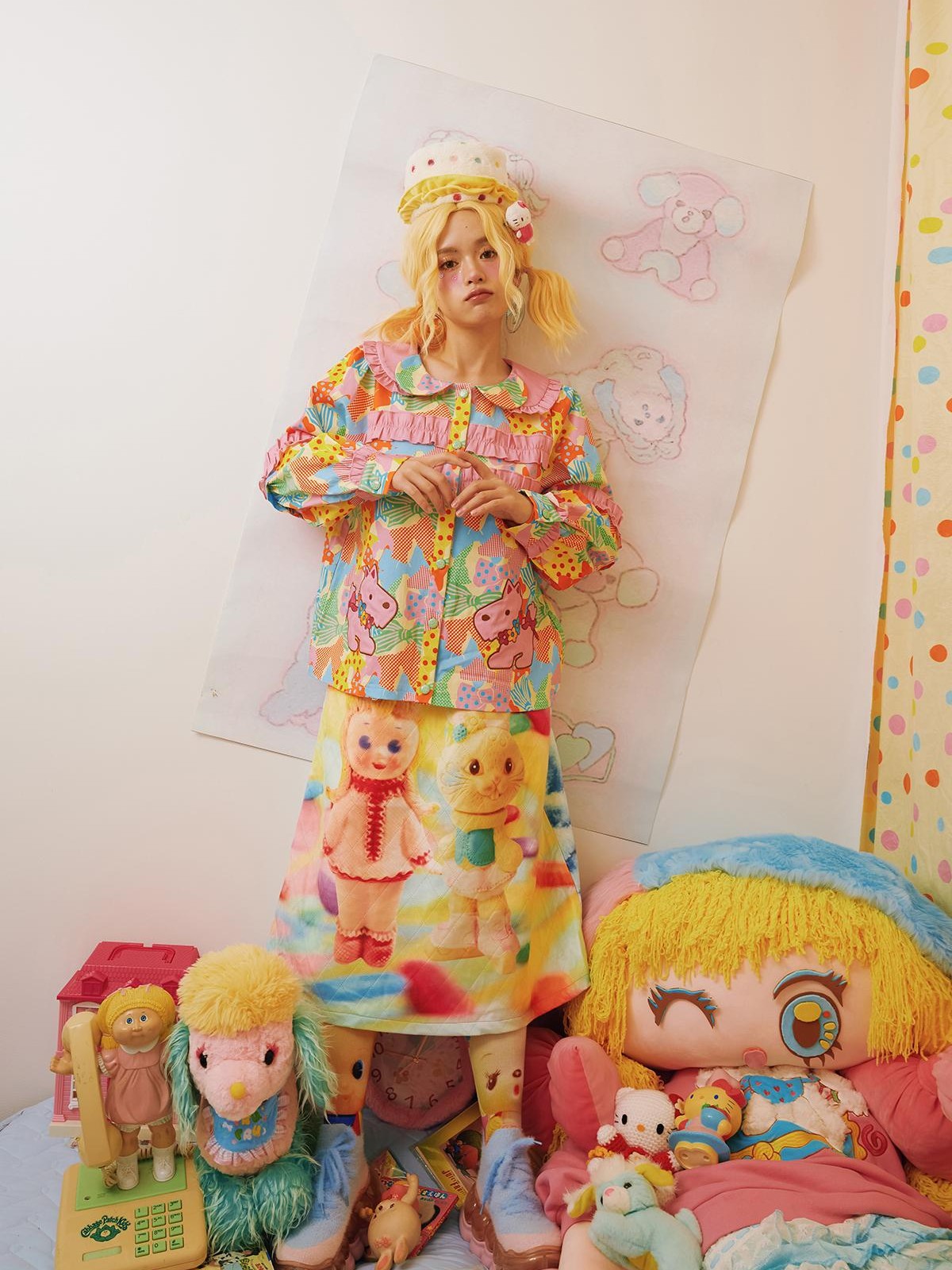 Frufru Gulu Double Sided Cartoon Print Quilted A Line Women&