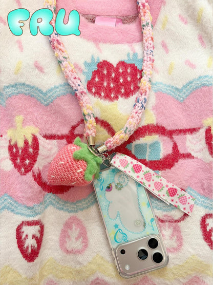 Frufru Gulu Handmade Knitted Pink Strawberry Women&