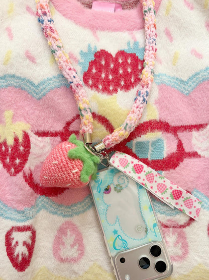 Frufru Gulu Handmade Knitted Pink Strawberry Women&
