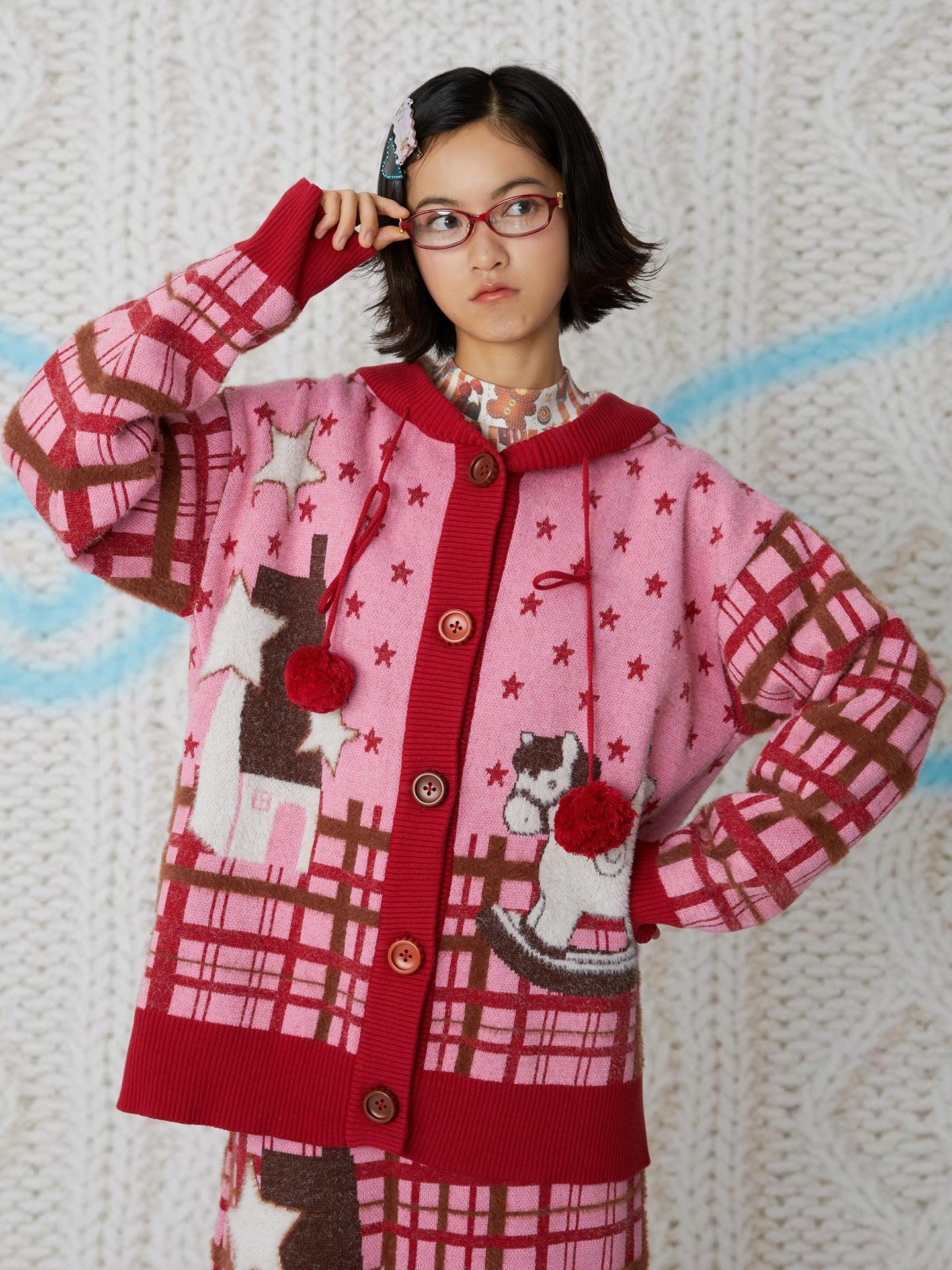 Frufru Gulu Hooded Jacquard Loose Fit Women&