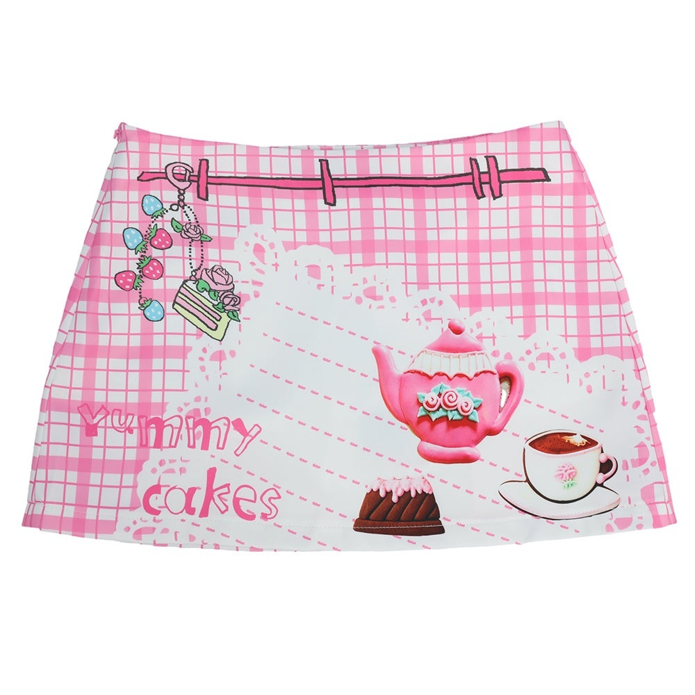 Frufru_Gulu_Mint_Green_Magenta_Rose_Print_Slim_Fit_A_Line_Women&