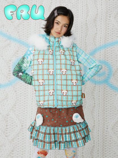 Frufru Gulu Oversized Reversible Panda Print Hooded Women&