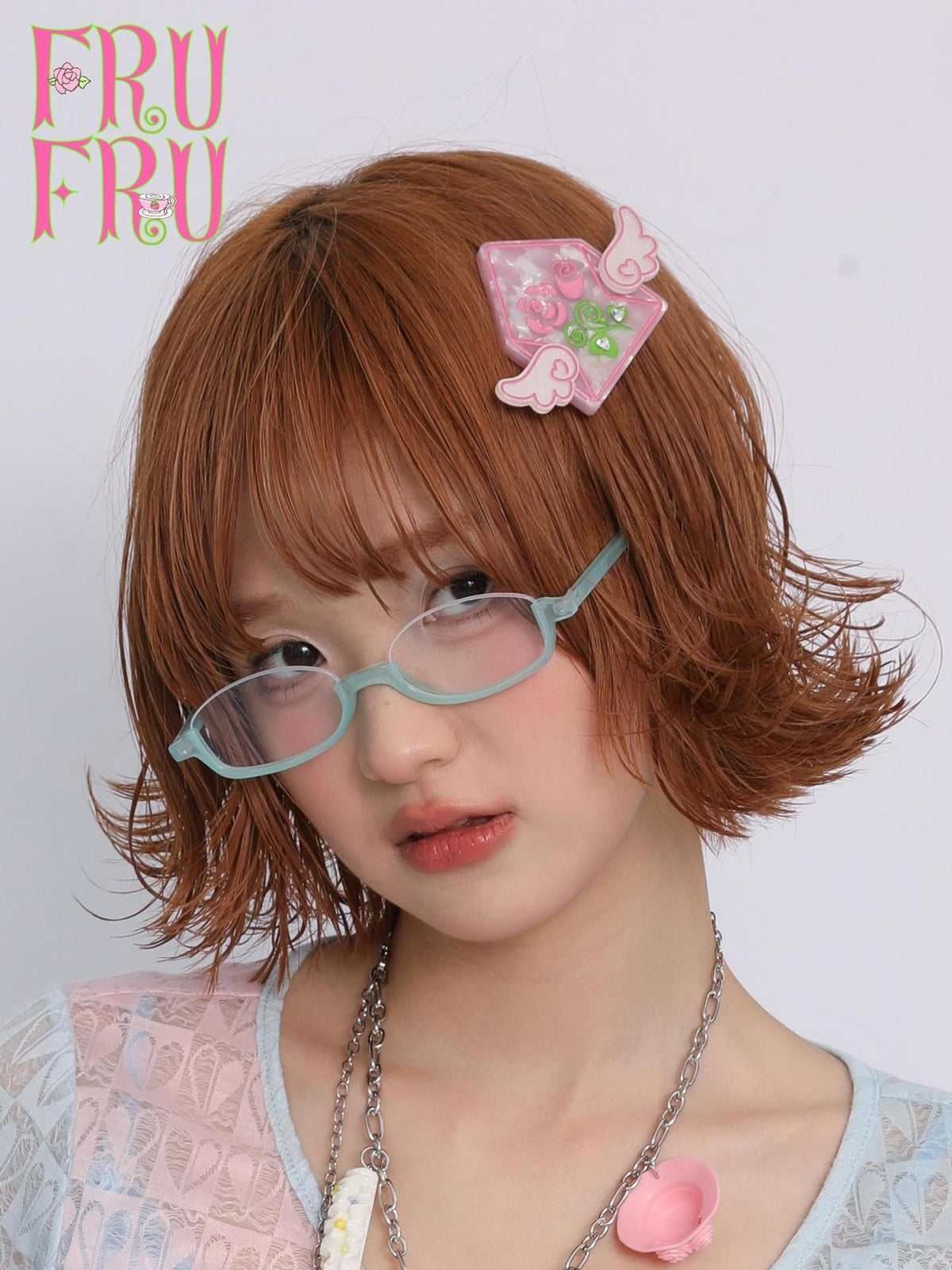 Frufru Gulu Pink Blue Rose Love Letter Envelope Women&
