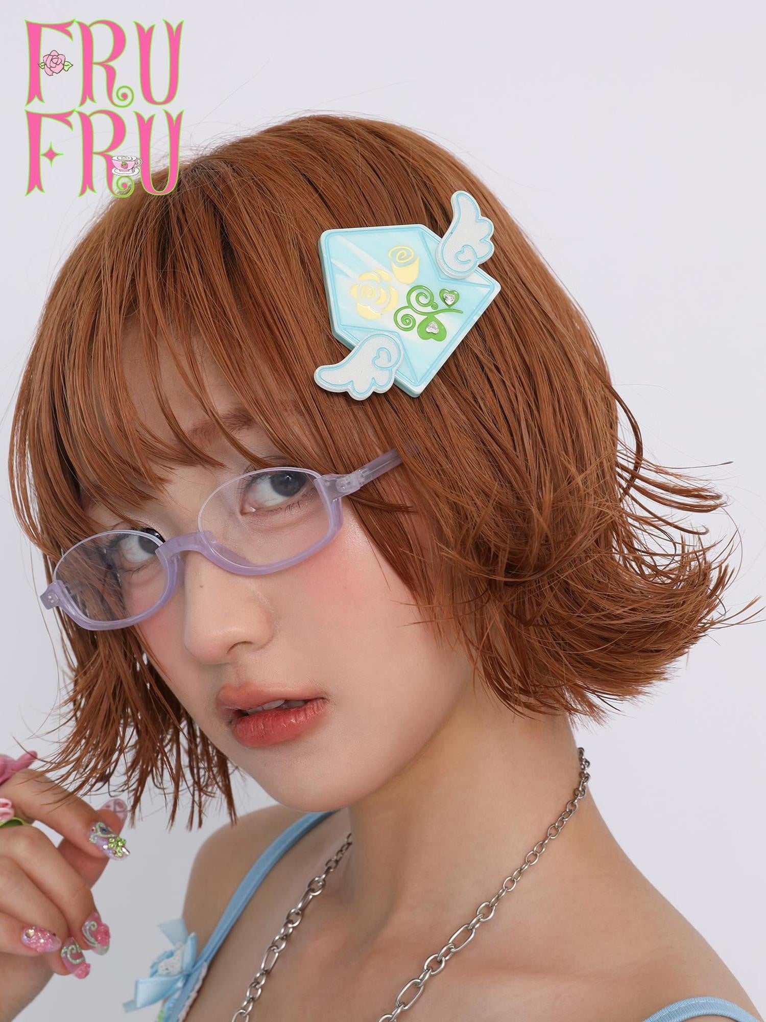 Frufru Gulu Pink Blue Rose Love Letter Envelope Women&